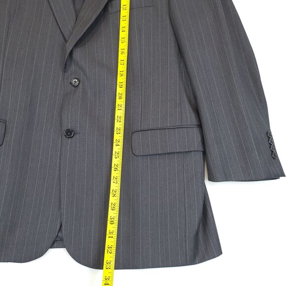 Jos A Bank Gordon 2PC Pant Suit Mens 44R Gray Striped Wool Signature Collection - Picture 14 of 16